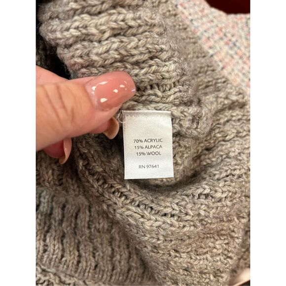 J. Jill Light Brown Shawl Collar Loose Weave Cardigan Sweater sz PS EUC - Picture 7 of 7